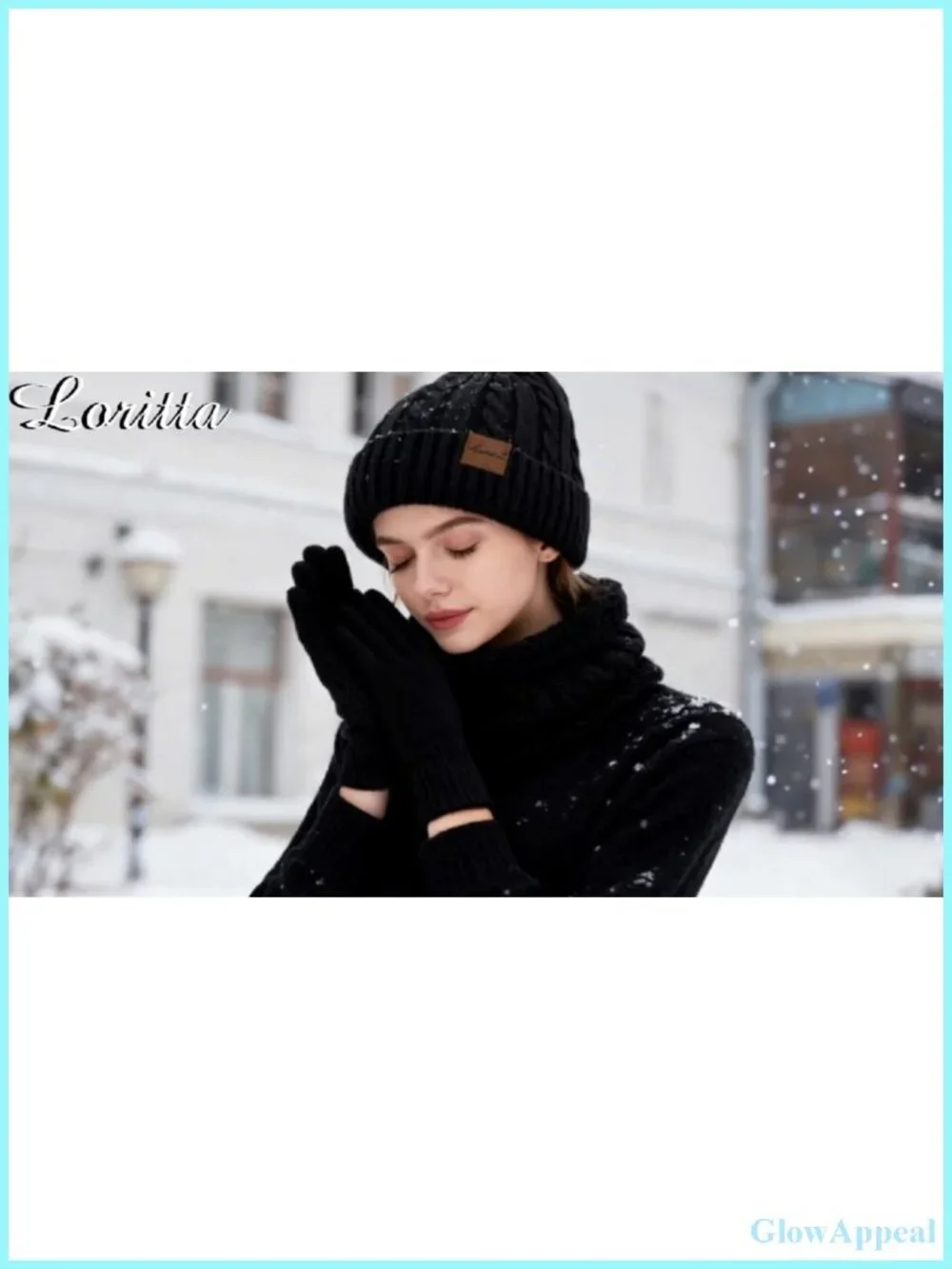 Women's Winter Hat Scarf Gloves Set Fleece Lined Touch Screen Beanie